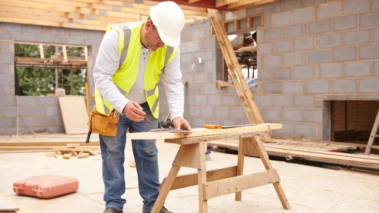 A Carpenter Building a Structure